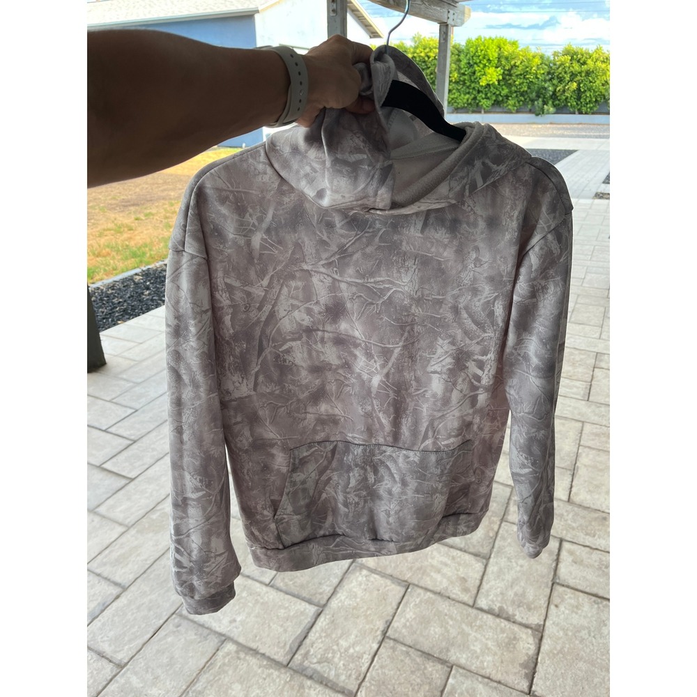 SHEIN Grey White Marble Print Pullover Hoodie Sweatshirt Casual Streetwear XS
